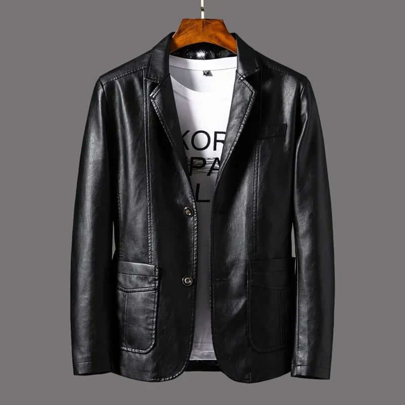 Classic leather-like jacket for men