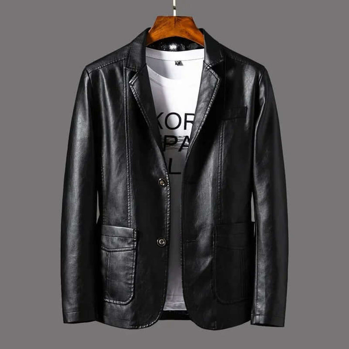 Classic leather-like jacket for men