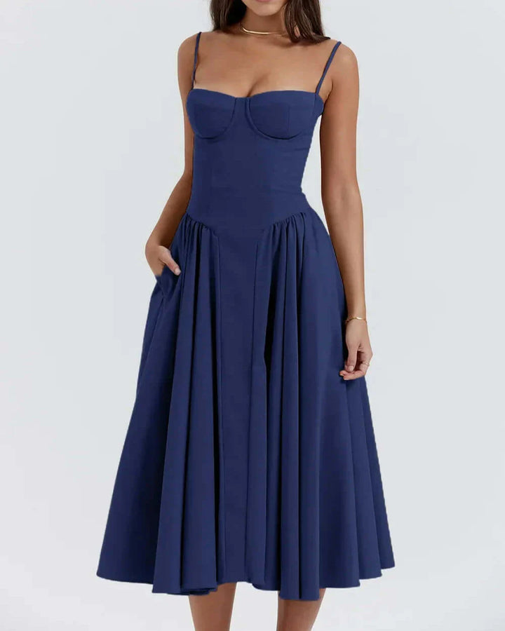 Victoria | Sleeveless midi dress with corset fit - Attractive fit