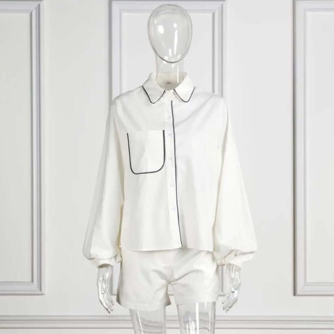 Vera - Elegant set with shirt blouse and shorts