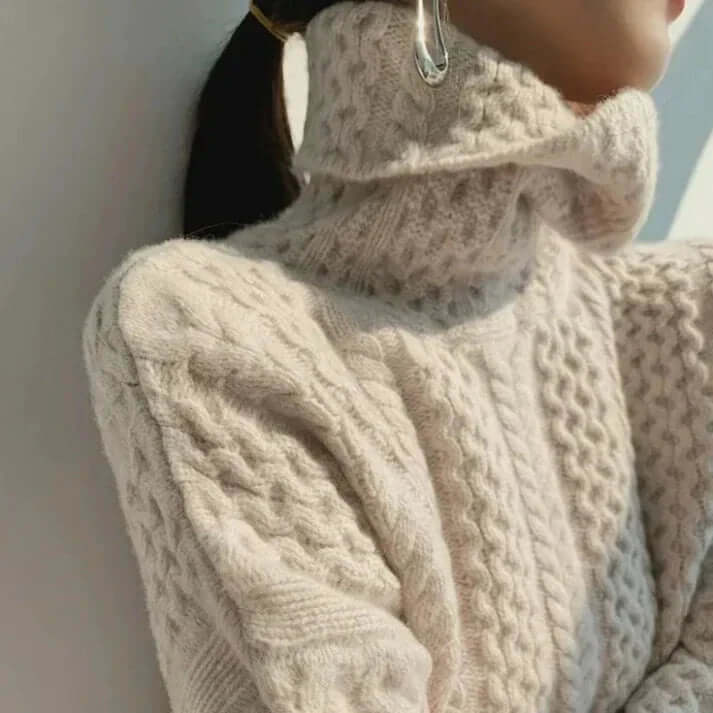 Cashmere-like couture turtleneck jumper