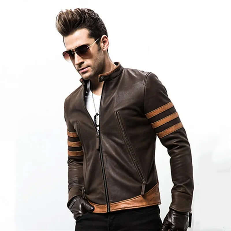 Zip Leather Jacket Wolverine