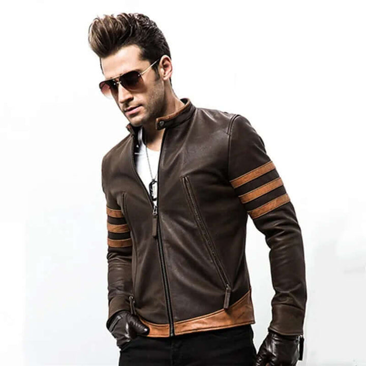 Zip Leather Jacket Wolverine