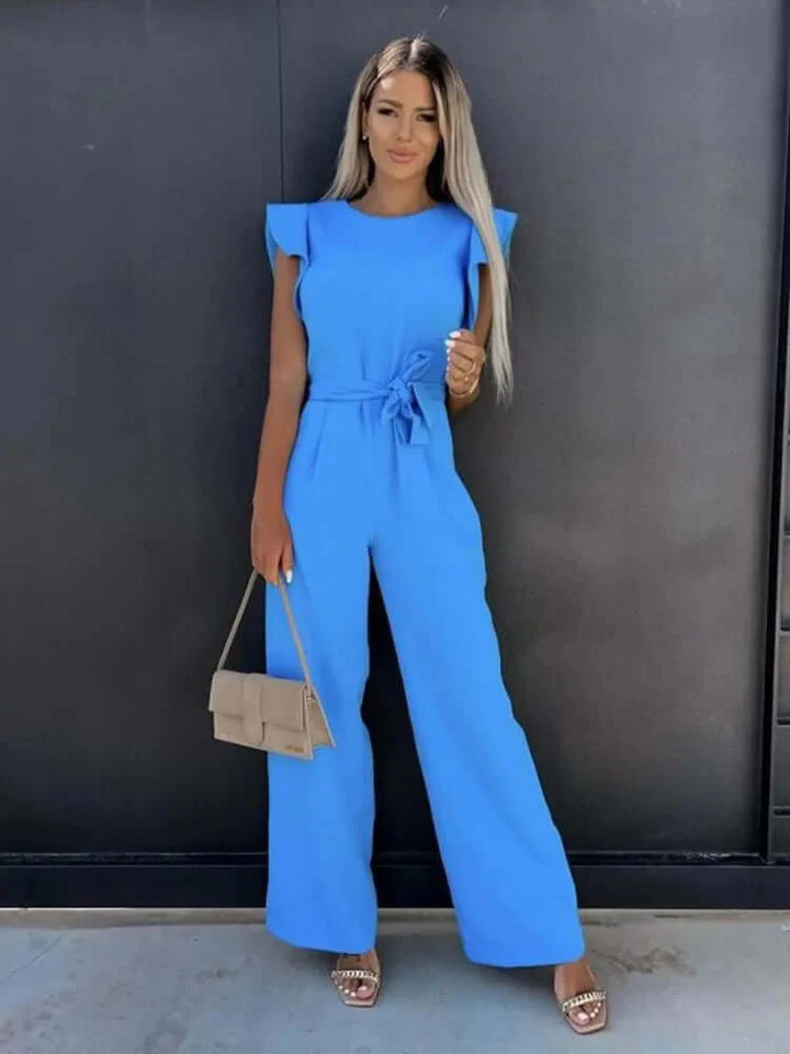 Cerys - Elegant jumpsuit with ruffles and belt