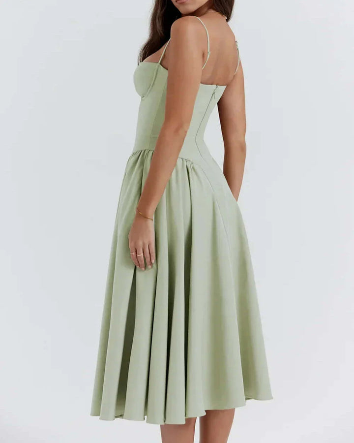 Victoria | Sleeveless midi dress with corset fit - Attractive fit