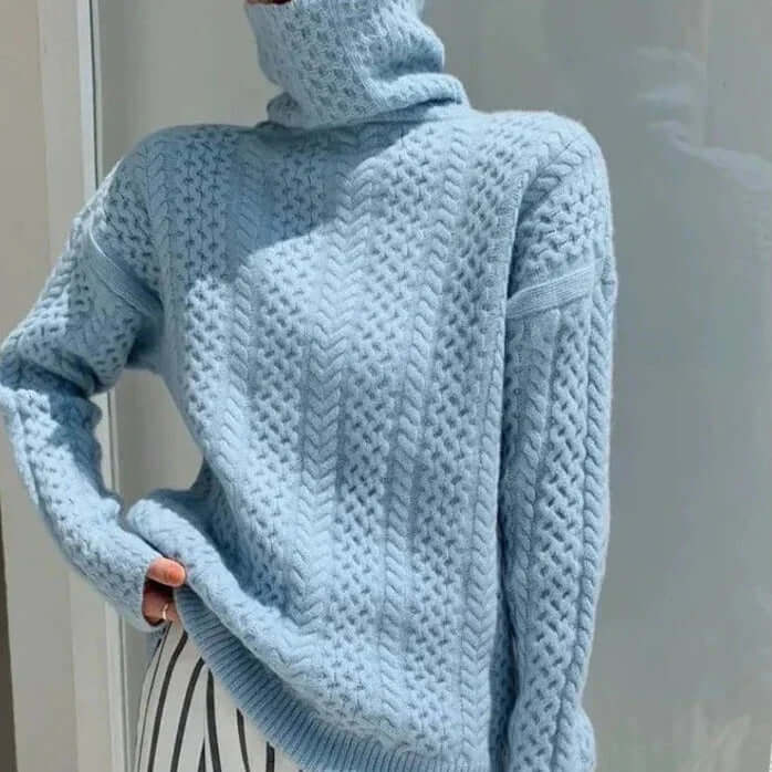 Cashmere-like couture turtleneck jumper