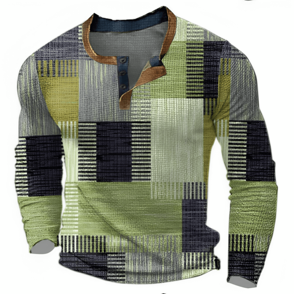 Men's cotton jersey with graphic colour patchwork
