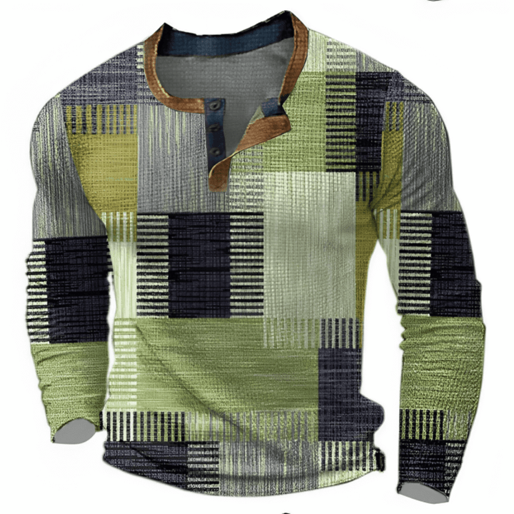 Men's cotton jersey with graphic colour patchwork