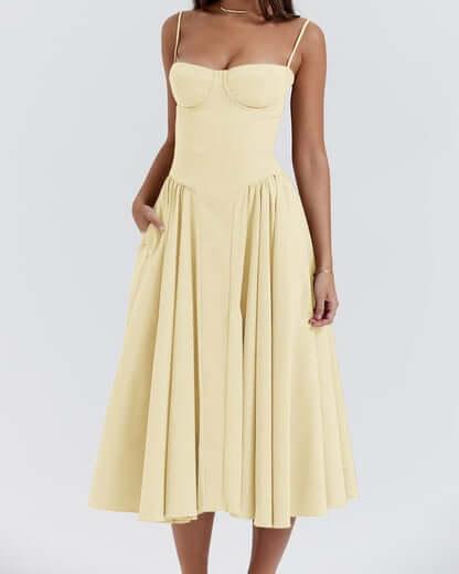 Victoria | Sleeveless midi dress with corset fit - Attractive fit
