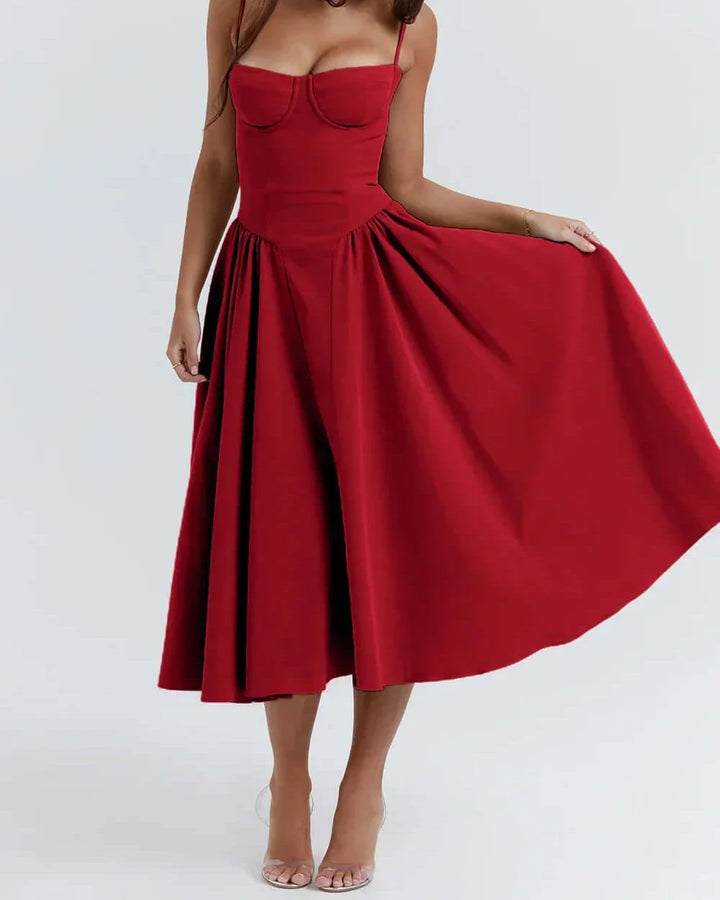 Victoria | Sleeveless midi dress with corset fit - Attractive fit