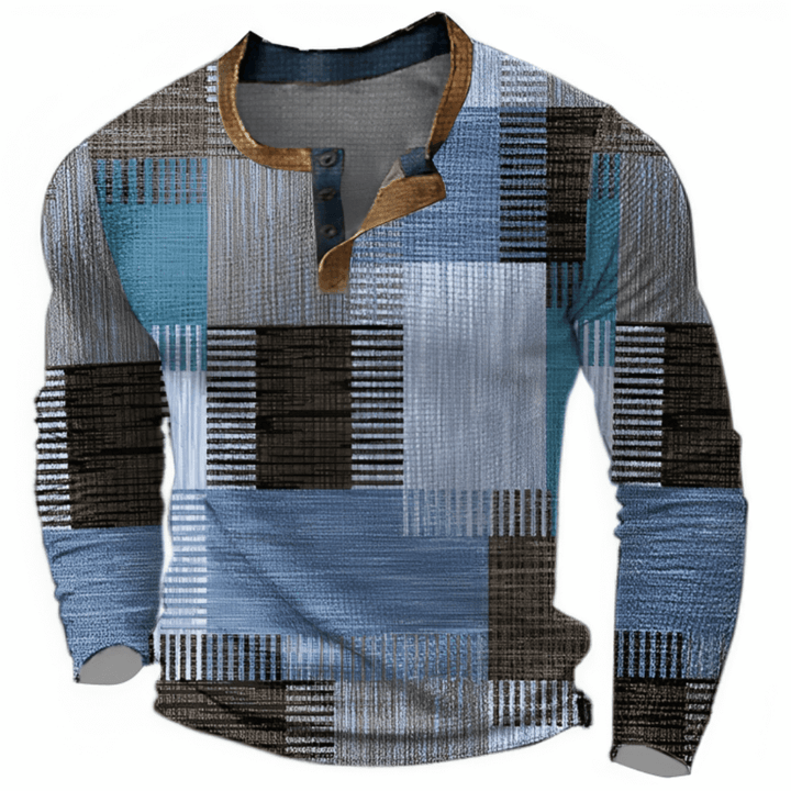 Men's cotton jersey with graphic colour patchwork