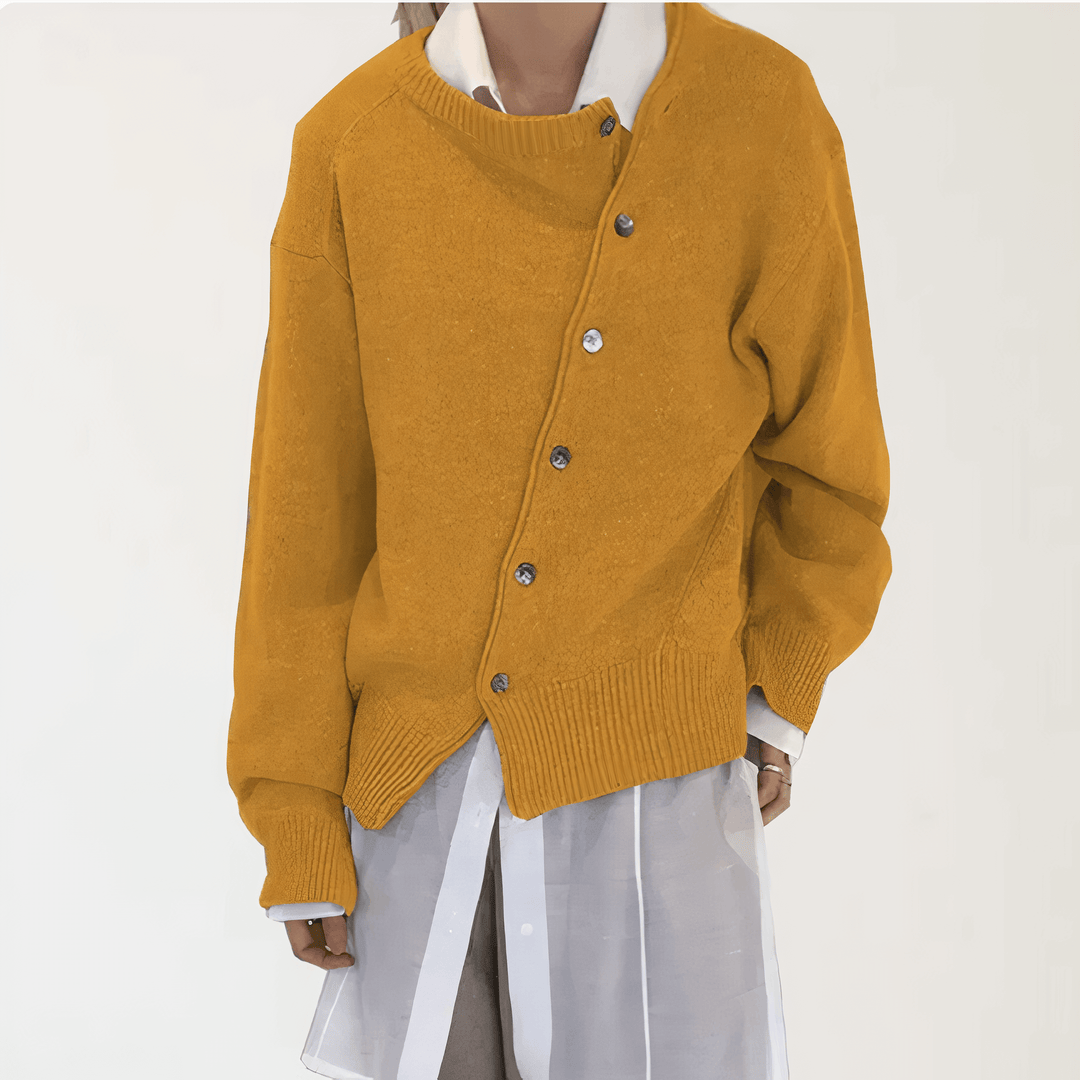 Cashmere-like wrap jacket with playful button details