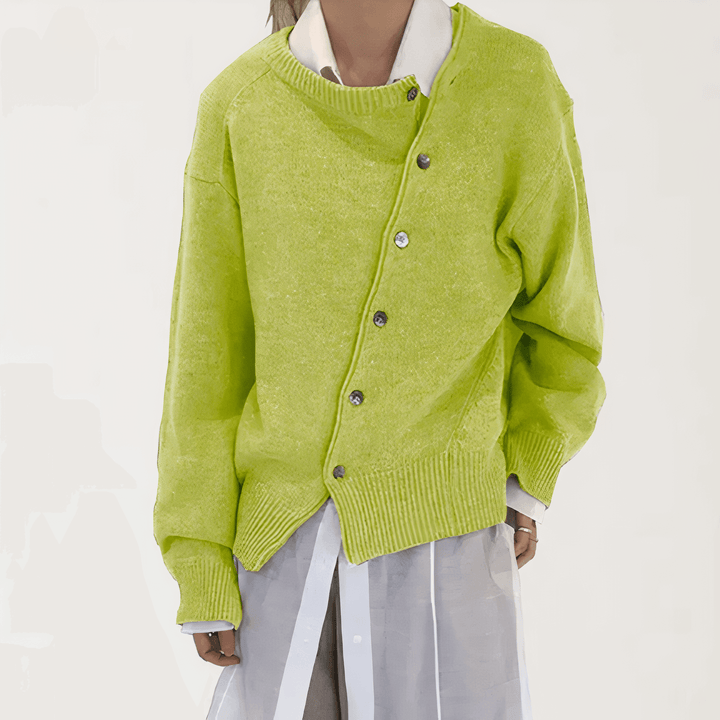 Cashmere-like wrap jacket with playful button details