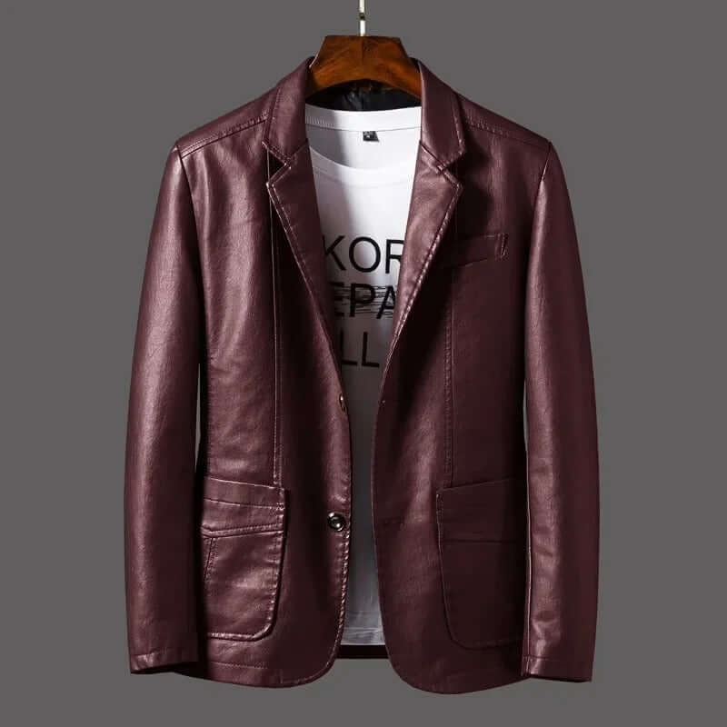 Classic leather-like jacket for men