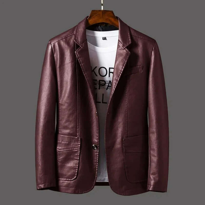Classic leather-like jacket for men