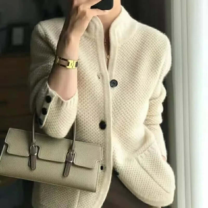 Women's wool-like thick sweater jacket