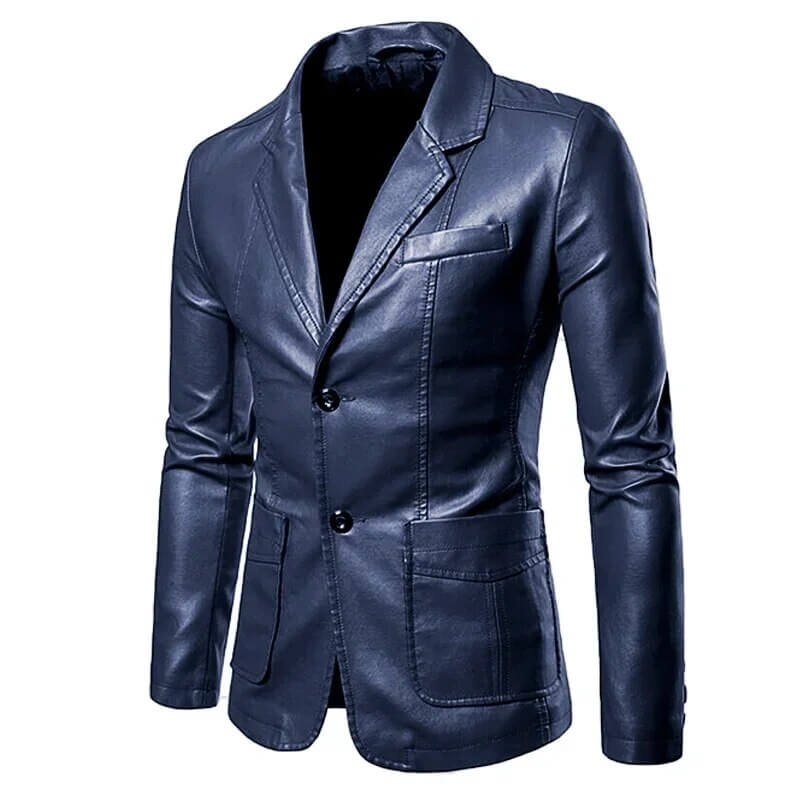 Harbert - Lapel vegan Leather Suit Jacket for Men