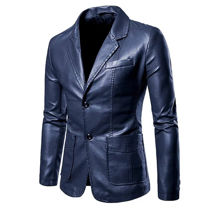 Harbert - Lapel vegan Leather Suit Jacket for Men