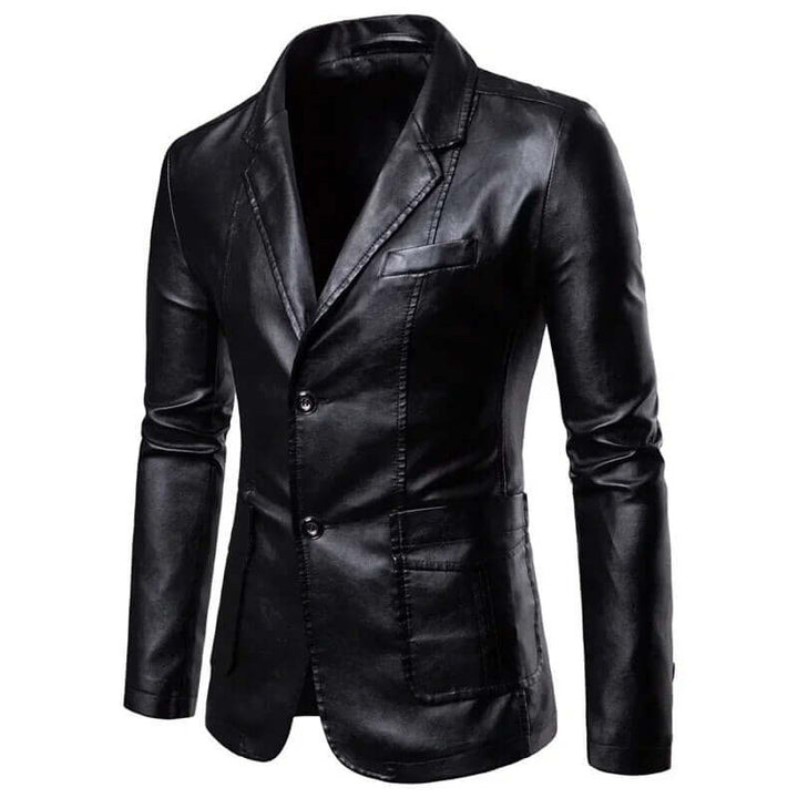Harbert - Lapel vegan Leather Suit Jacket for Men