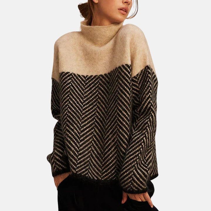 Eva - Herringbone Knit Sweater