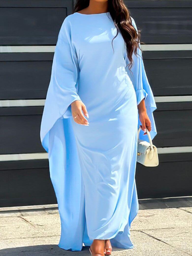 ESTELA - Elegant batwing sleeve dress