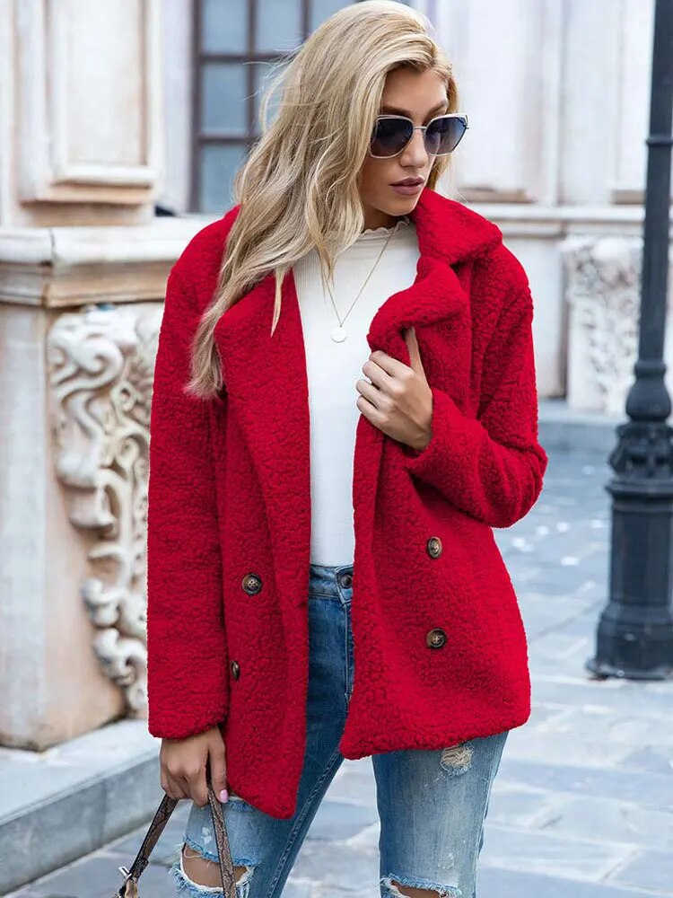 Thick warm plush coat - Perfect for chilly days - Perfect for chilly days