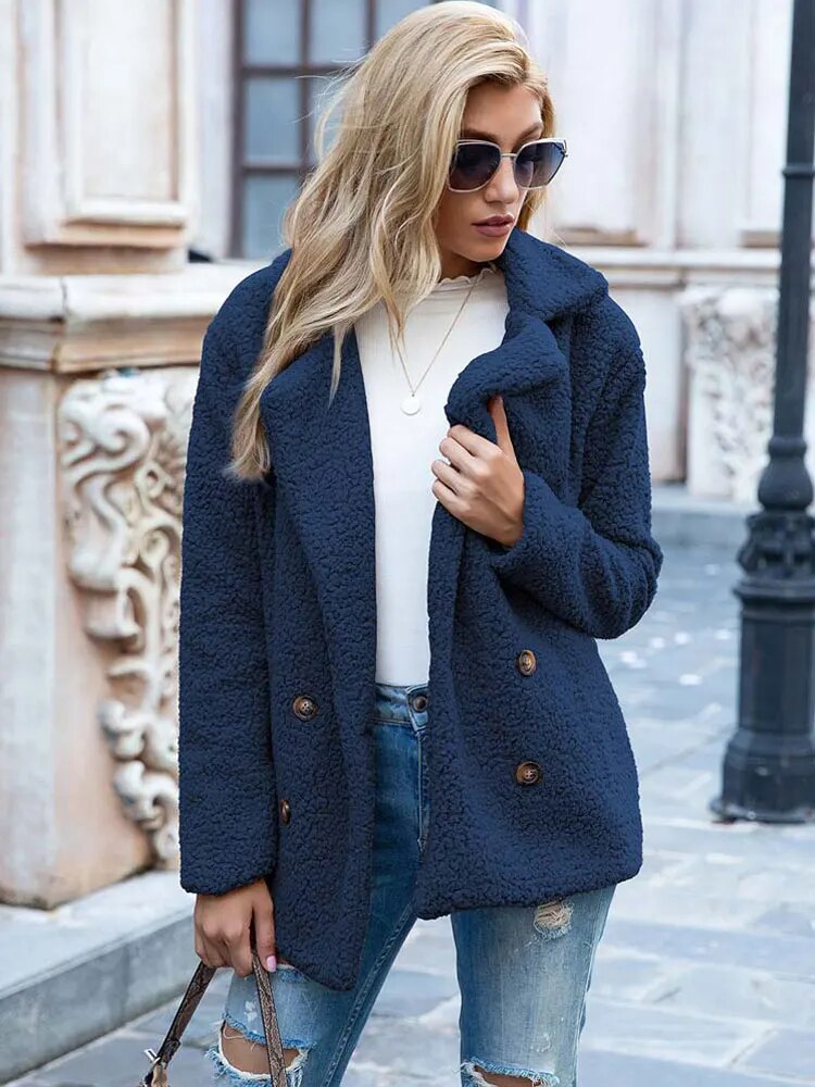 Thick warm plush coat - Perfect for chilly days - Perfect for chilly days