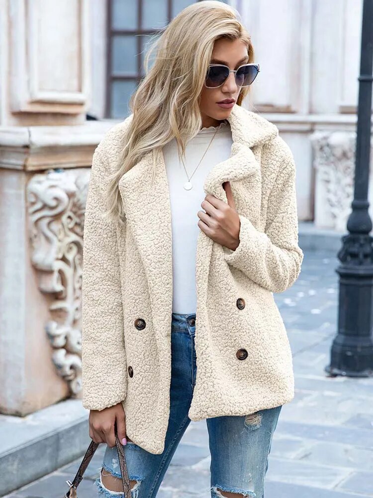 Thick warm plush coat - Perfect for chilly days - Perfect for chilly days