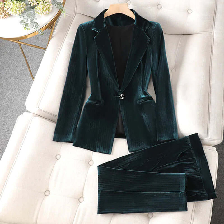 Madison - Velvet jacket and trousers set for women