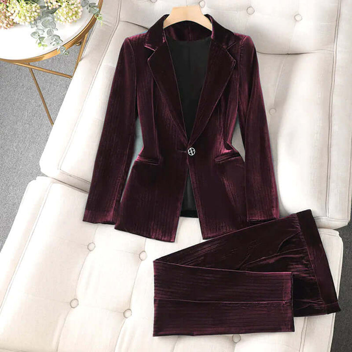 Madison - Velvet jacket and trousers set for women