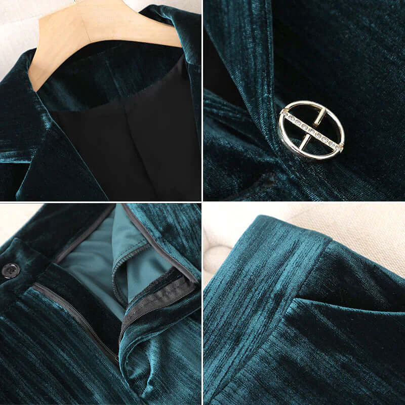 Madison - Velvet jacket and trousers set for women