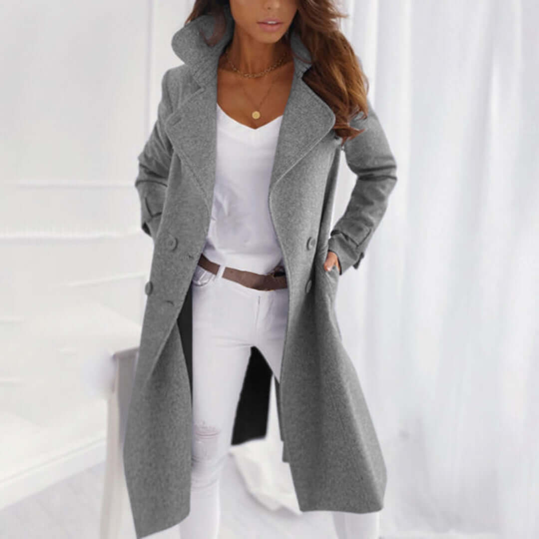 Emily™ | Elegant long casual wool-like coat