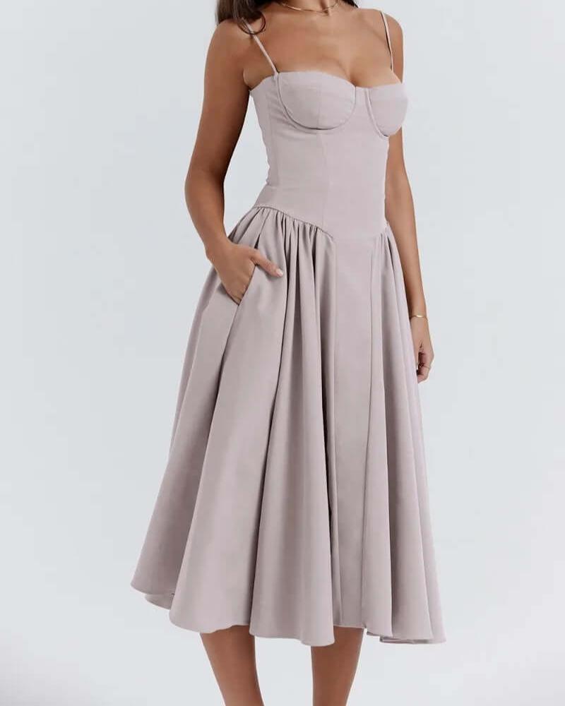 Victoria | Sleeveless midi dress with corset fit - Attractive fit