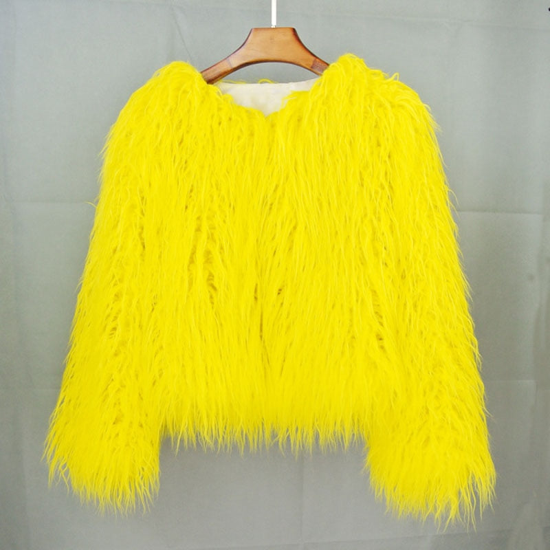 Fur coat ladies thick warm faux fur coat - High-quality craftsmanship for durability