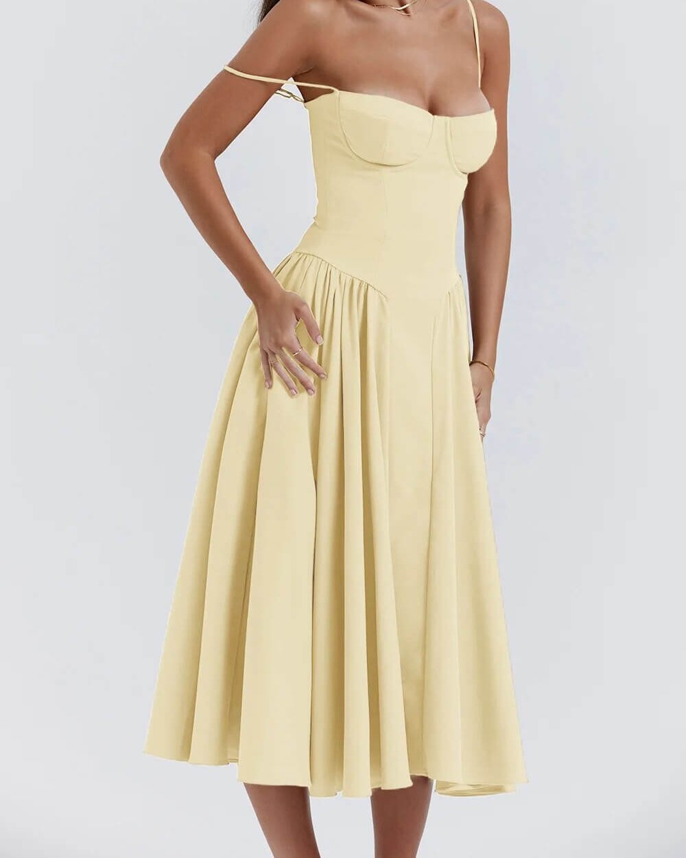 Victoria | Sleeveless midi dress with corset fit - Attractive fit