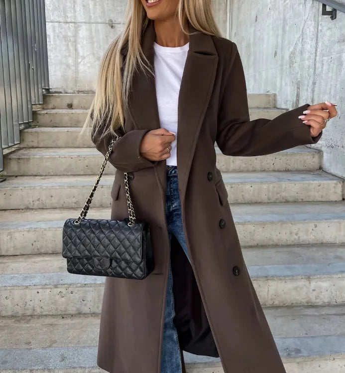 Olivia | Long Double Breasted Coat