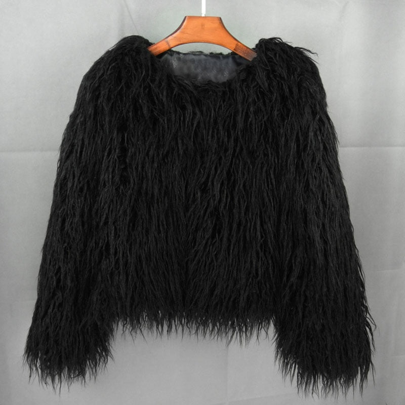 Fur coat ladies thick warm faux fur coat - High-quality craftsmanship for durability