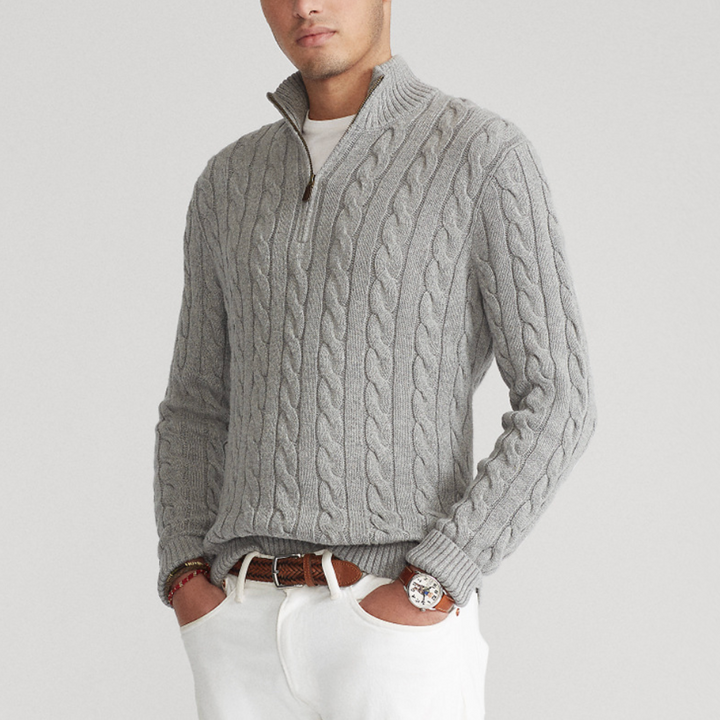 CLAUDIO - CABLE KNIT QUARTER-ZIP