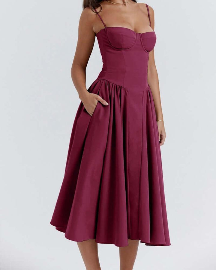 Victoria | Sleeveless midi dress with corset fit - Attractive fit