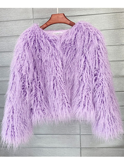Fur coat ladies thick warm faux fur coat - High-quality craftsmanship for durability