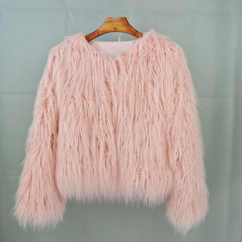 Fur coat ladies thick warm faux fur coat - High-quality craftsmanship for durability