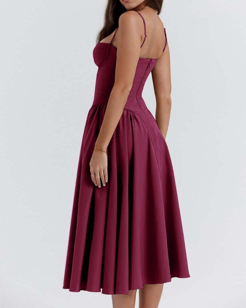 Victoria | Sleeveless midi dress with corset fit - Attractive fit