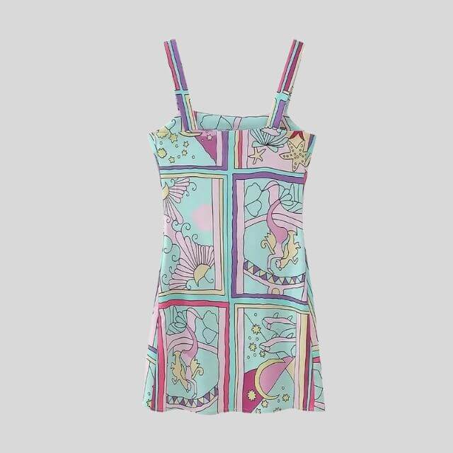 Luna - Mini dress with whimsical print