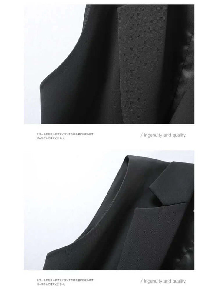 Ladies' classic single-breasted sleeveless waistcoat with lapel collar