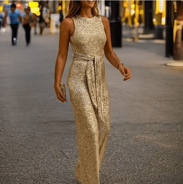 Henrietta - Jumpsuit with one shoulder and adjustable waist