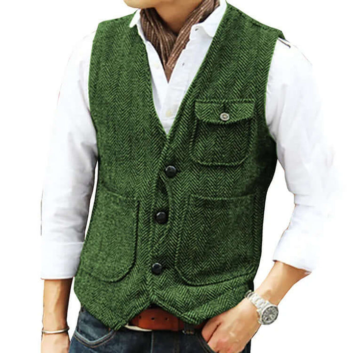 Alessandro - Men's suit cashmere-like single-breasted waistcoat