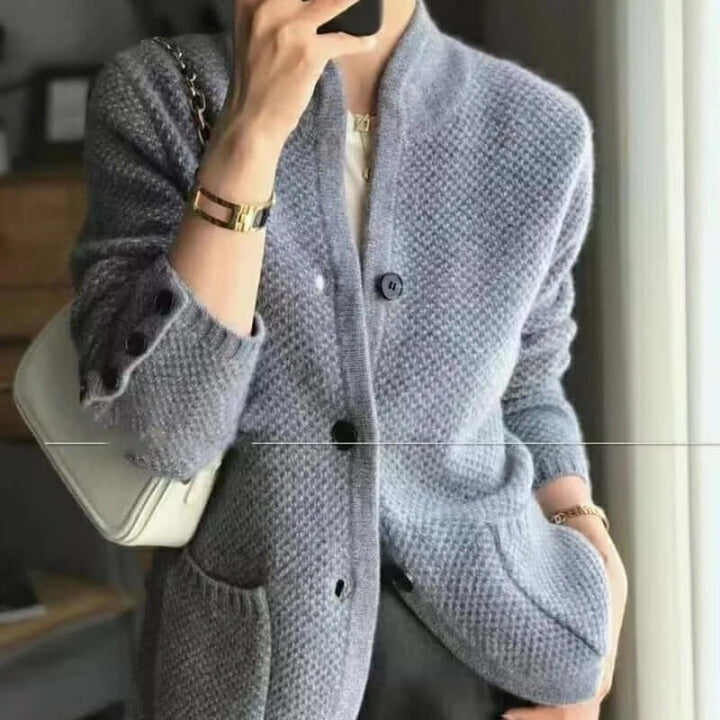 Women's wool-like thick sweater jacket