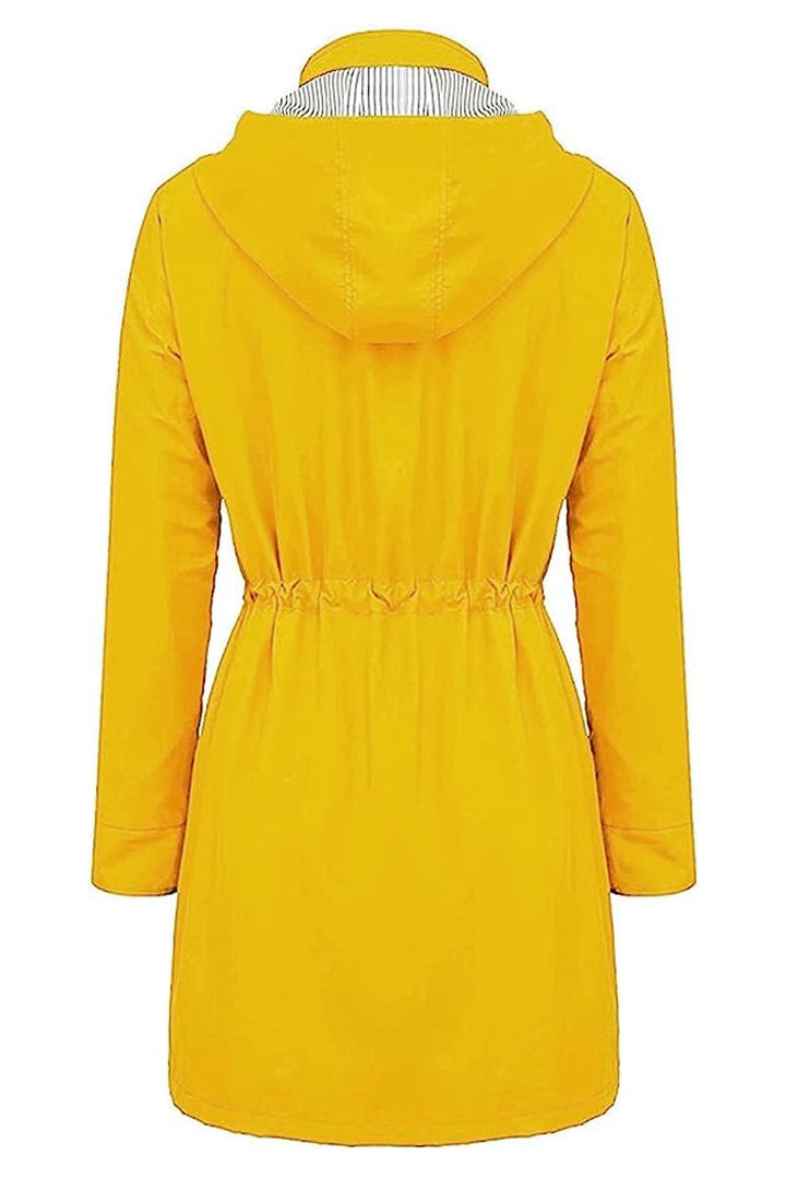 Striped rain jacket with hood